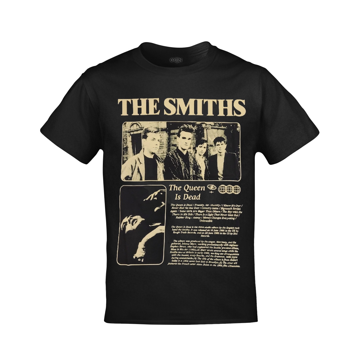 The Smiths Music Band Kolaj Baskılı Unisex Siyah Tshirt