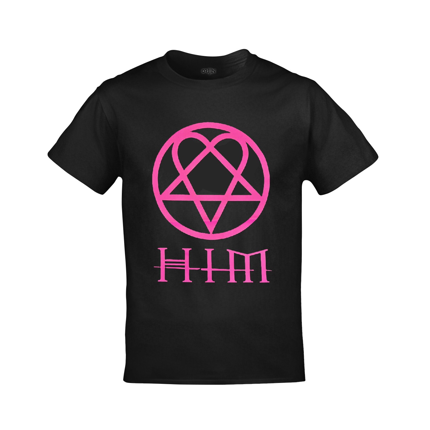 HIM Heartagram Ön Arka Baskılı Unisex Siyah Tshirt