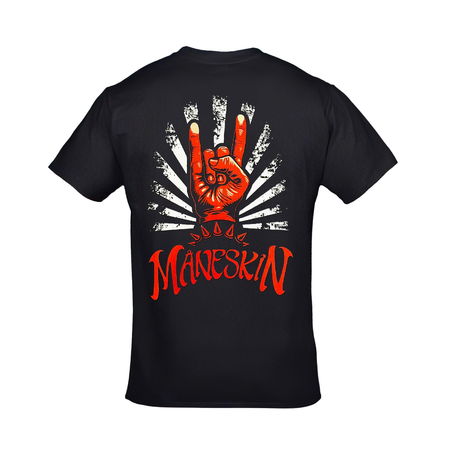 Maneskin Zitti E Buoni Ön Arka Baskılı Unisex Siyah Tshirt