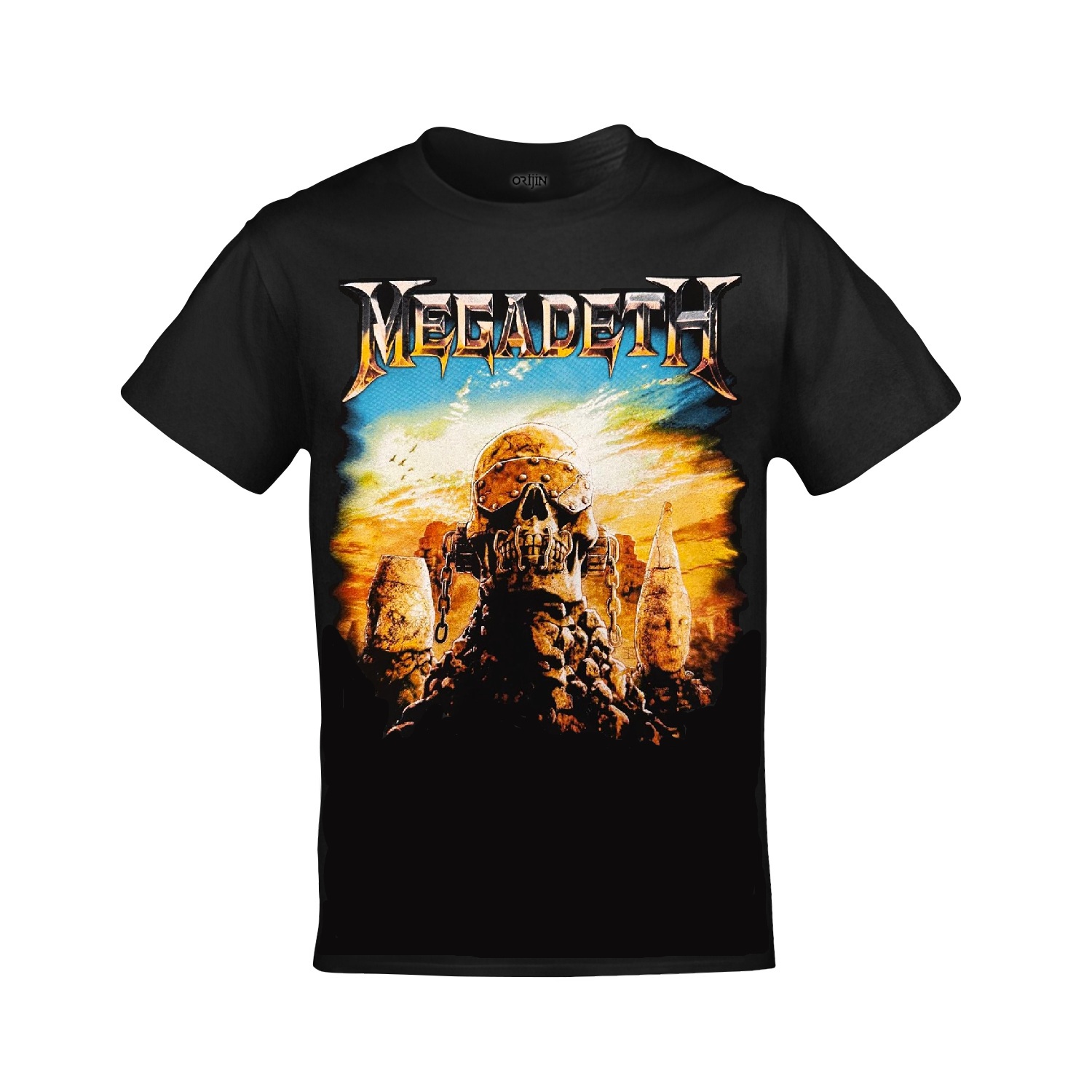 Megadeth Concert World Tour 2025 Ön Arka Baskılı Unisex Siyah Tshirt