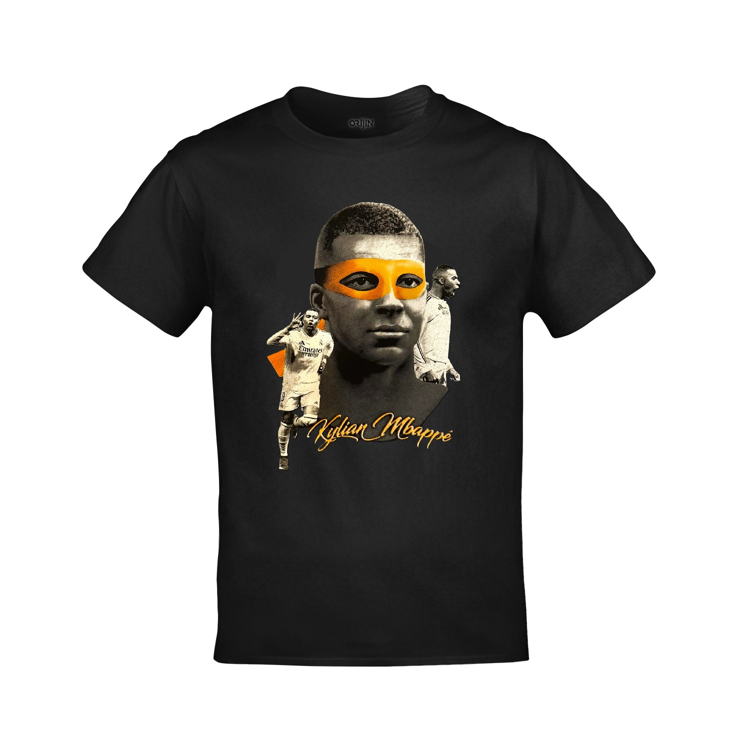 Kylan Mbappe Baskılı Unisex Siyah Tshirt