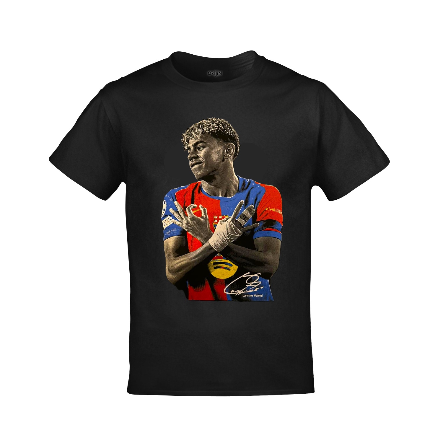 Lamine Yamal Starboy Baskılı Unisex Siyah Tshirt