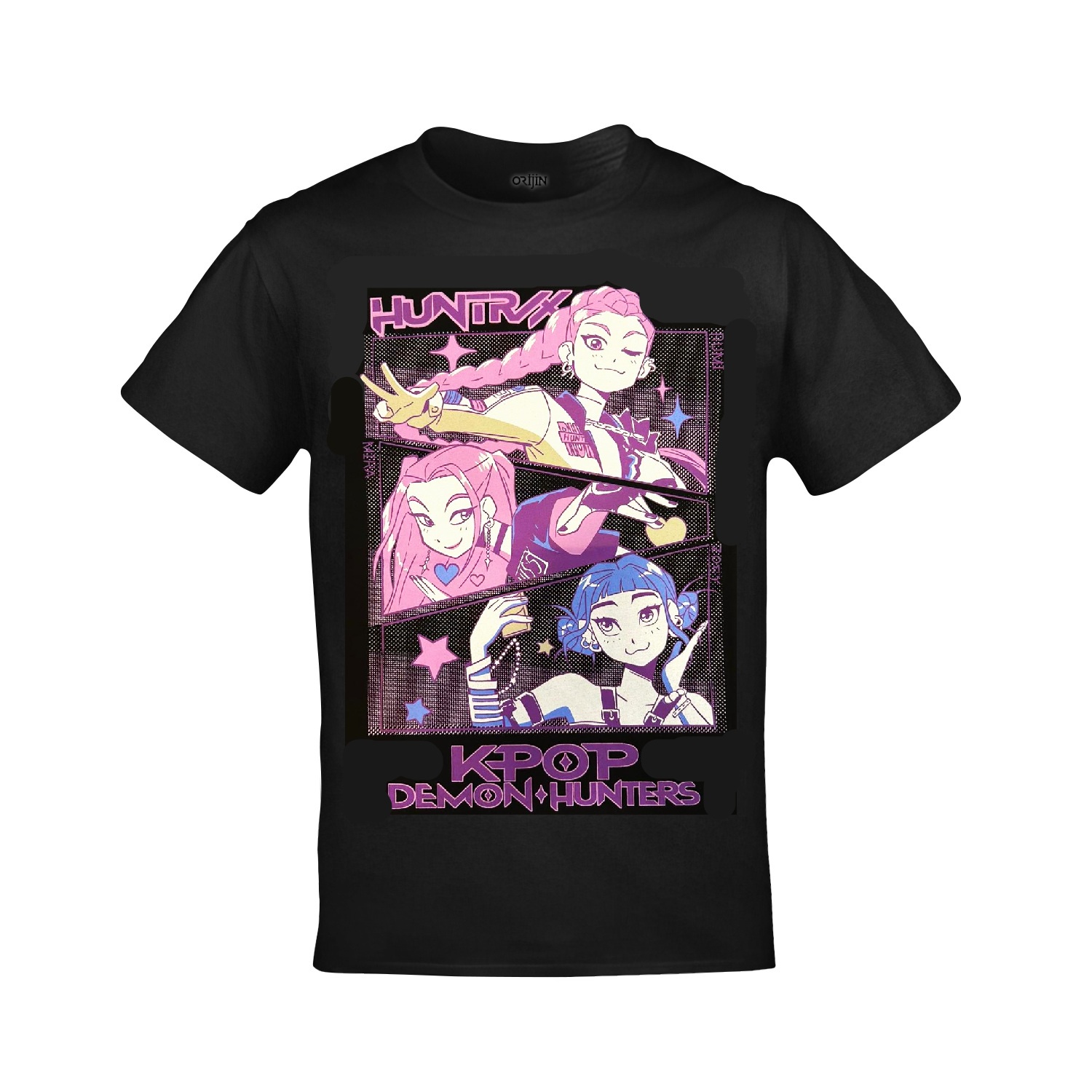 Kpop Demon Hunters Baskılı Siyah Çocuk Tshirt