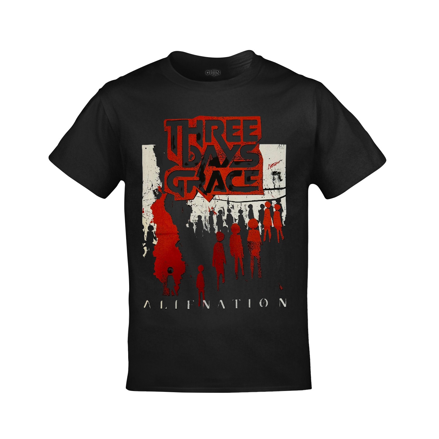 Three Days Grace Alienation Tour Concert 2026 Ön Arka Baskılı Unisex Siyah Tshirt