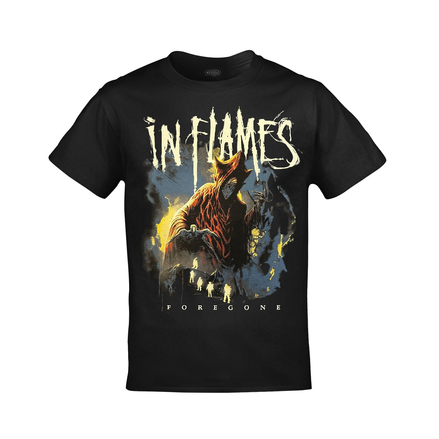 In Flames Concert Tour Europe 2026 Ön Arka Baskılı Unisex Siyah Tshirt