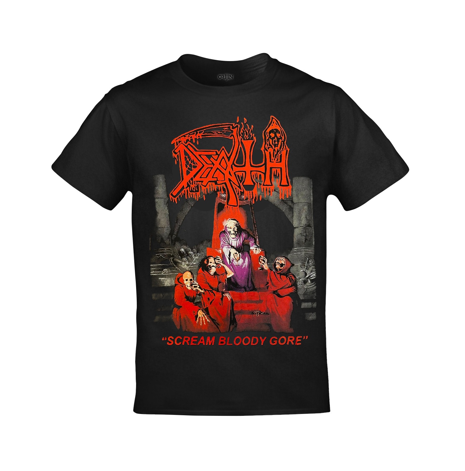 Death Scream Bloody Gore Ön Arka Baskılı Unisex Siyah Tshirt