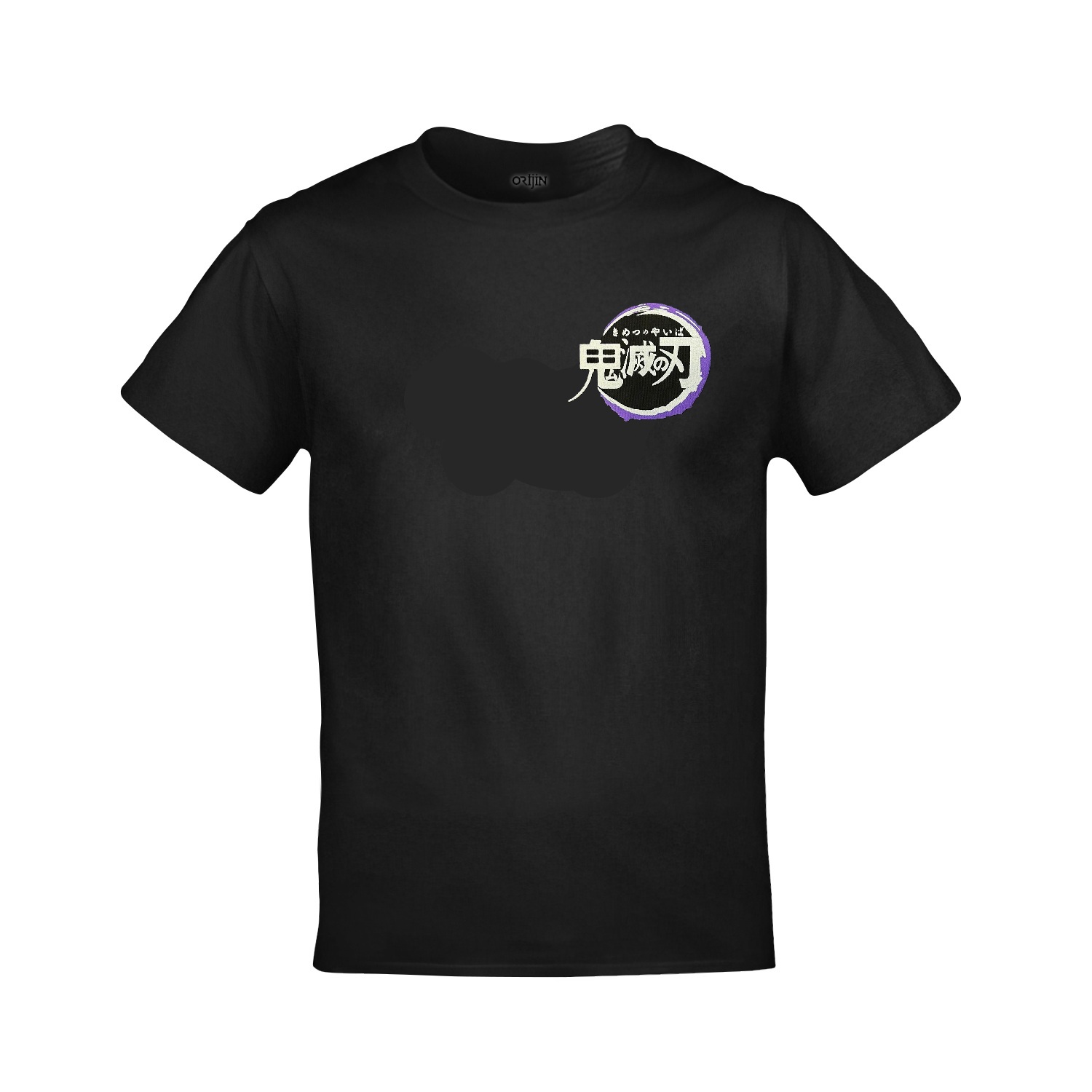 Demon Slayer Obanai Iguro Ön Arka Baskılı Unisex Siyah Tshirt