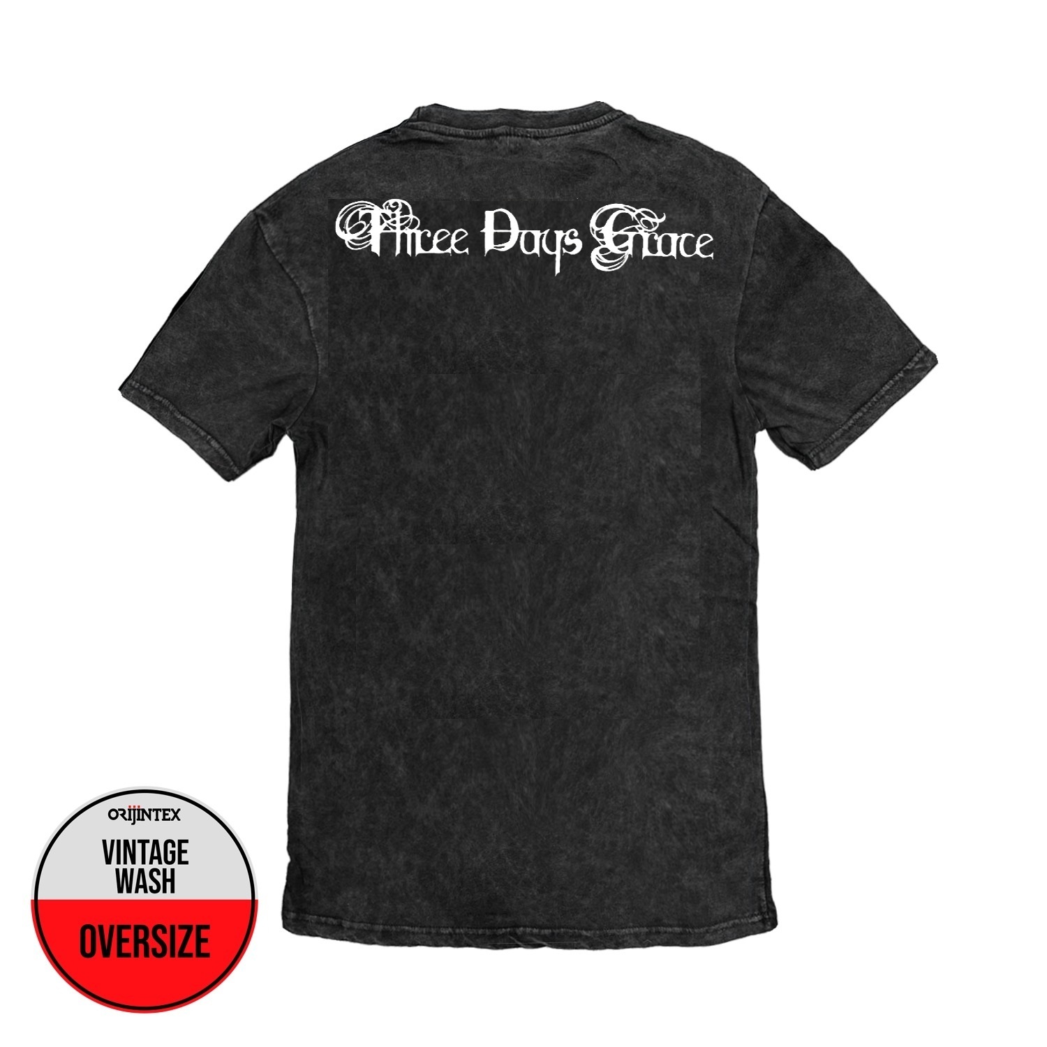 Three Days Grace One-X Ön Arka Baskılı Yıkamalı Oversize Vintage Tshirt