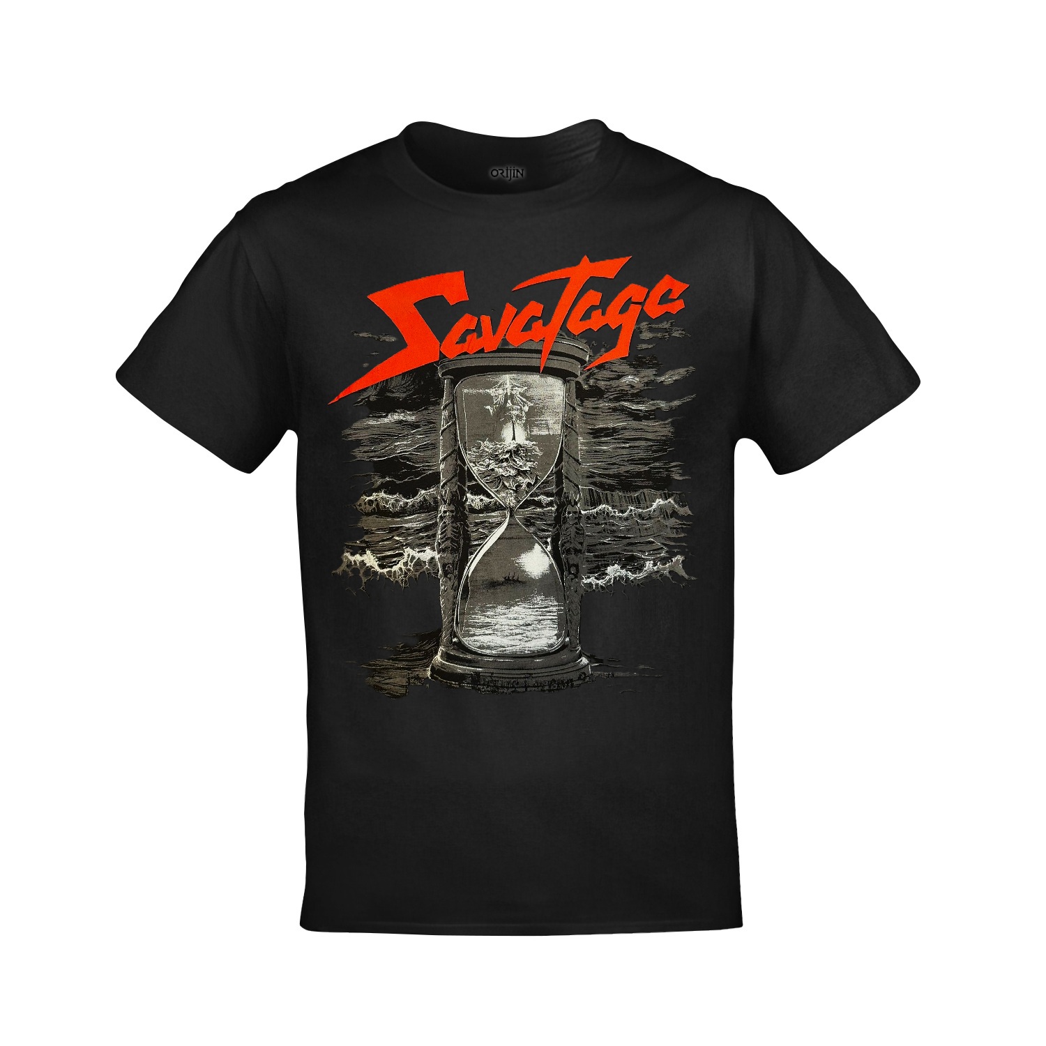 Savatage Hourglass Ön Arka Baskılı Unisex Siyah Tshirt