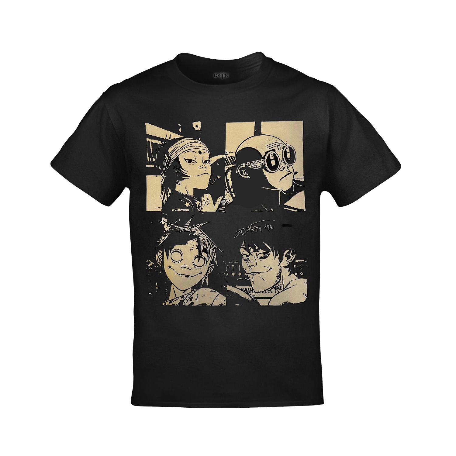 Gorillaz The Mountain Tour 2026 Ön Arka Baskılı Unisex Siyah Tshirt