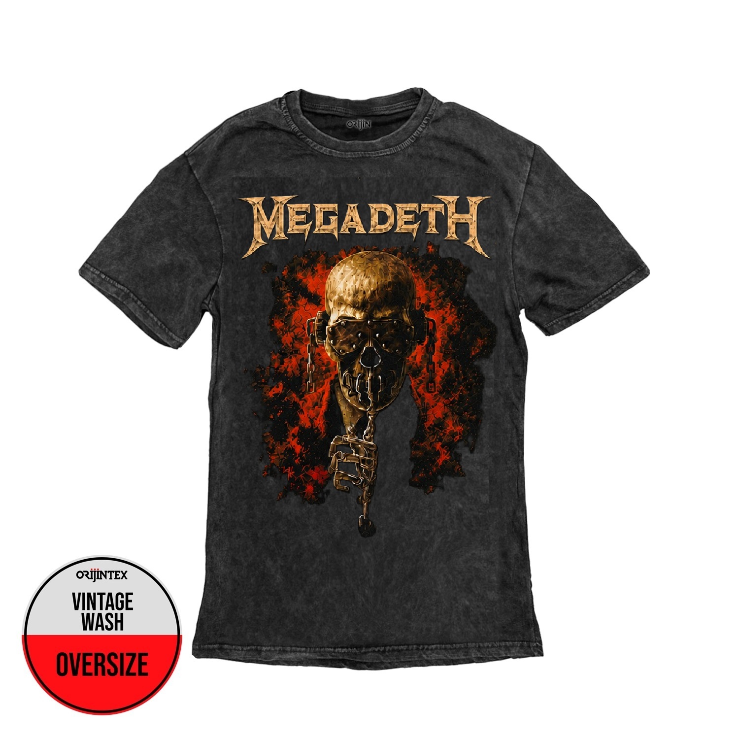 Megadeth 2026 World Tour Concert Ön Arka Baskılı Yıkamalı Oversize Vintage Tshirt