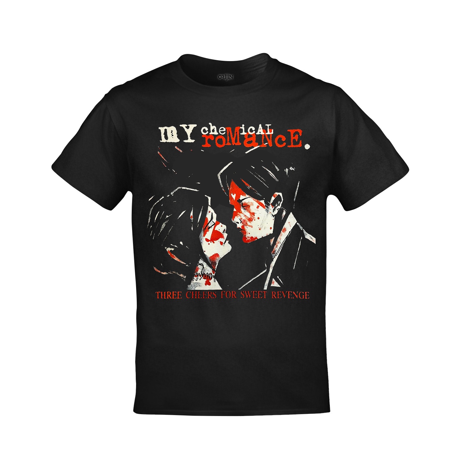My Chemical Romance Three Cheers for Sweet Revenge Ön Arka Baskılı Unisex Siyah Tshirt