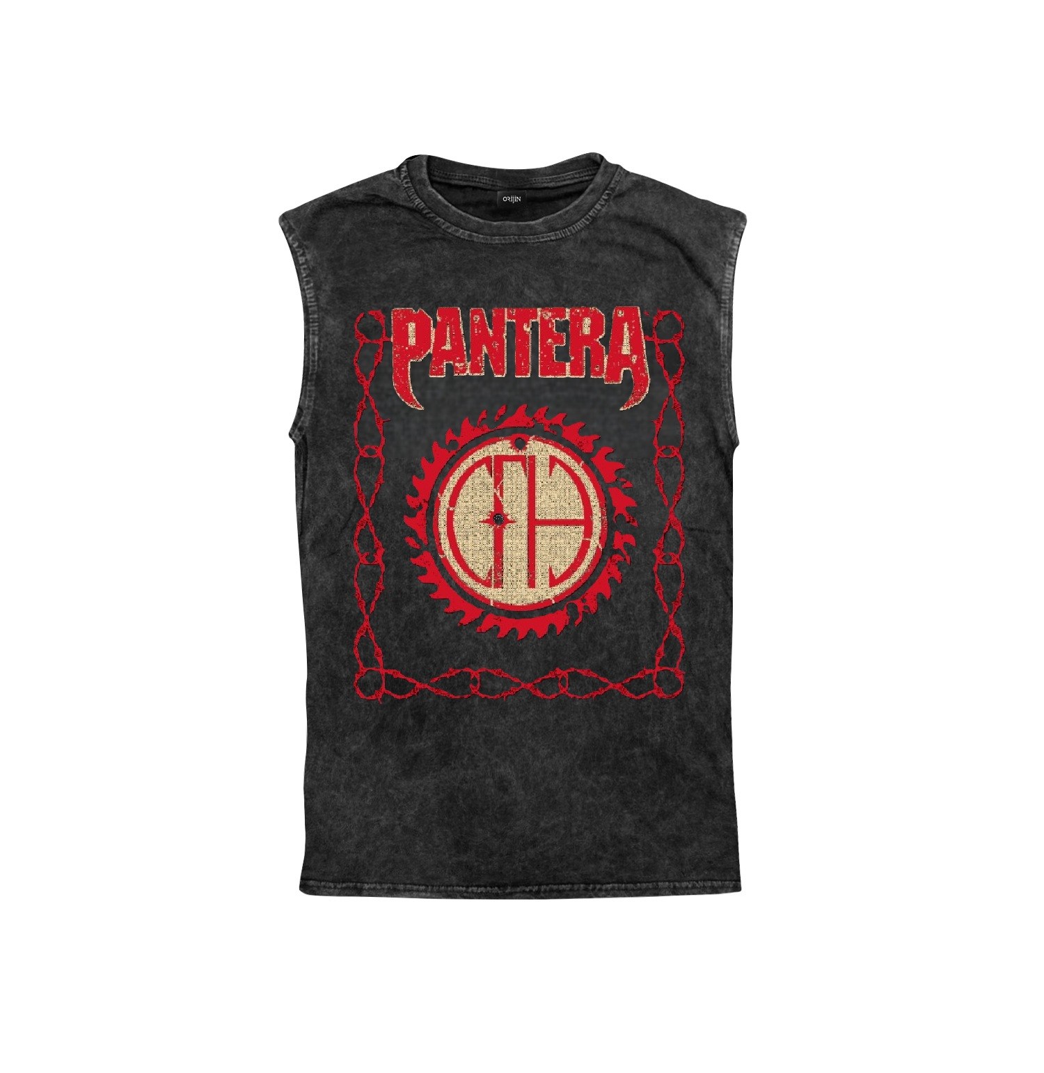 Pantera Concert Tour 2026 Ön Arka Baskılı Yıkamalı Oversize Kolsuz Tshirt Atlet