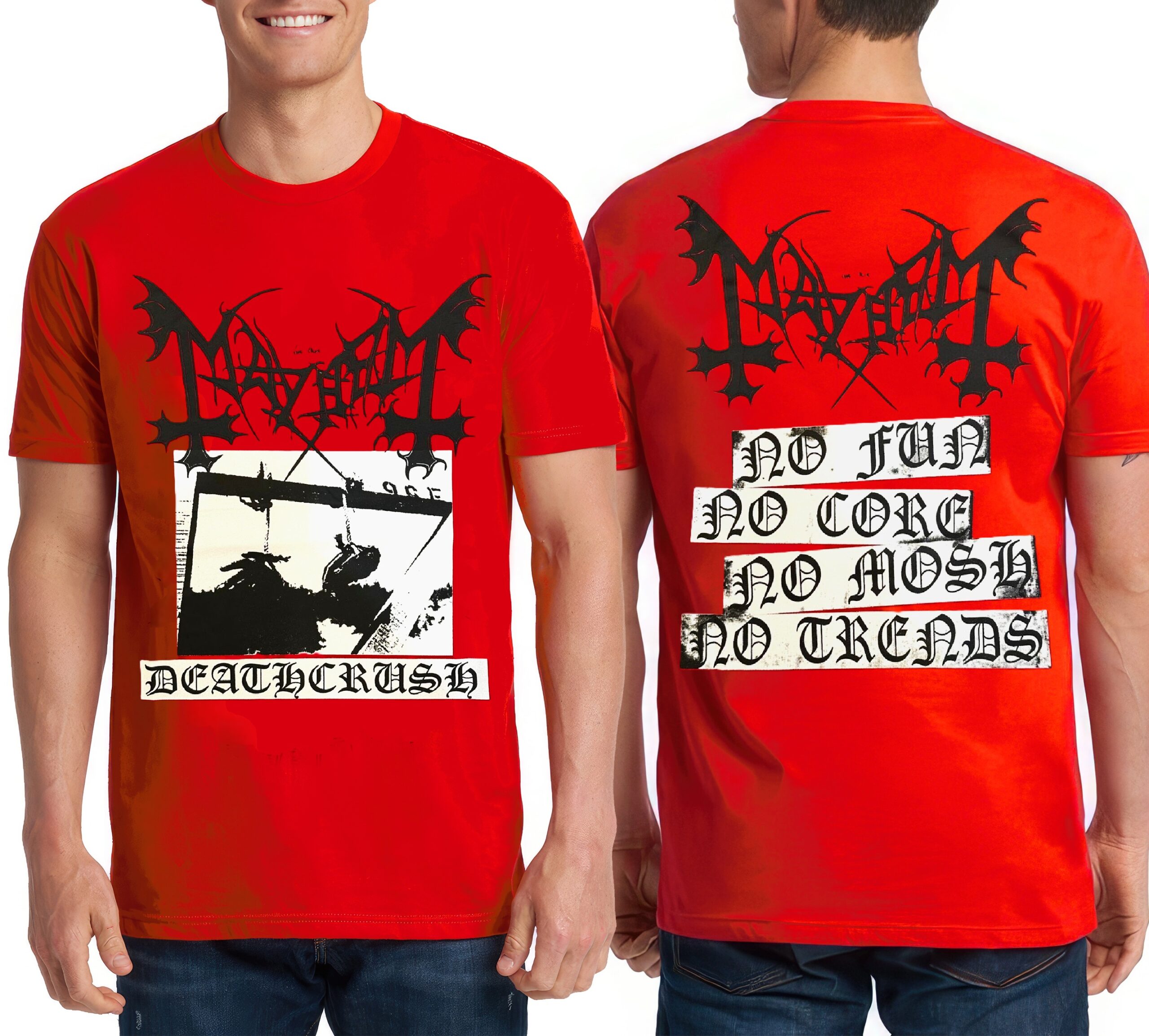Mayhem Deathcrush Ön Arka Baskılı Unisex Siyah Tshirt